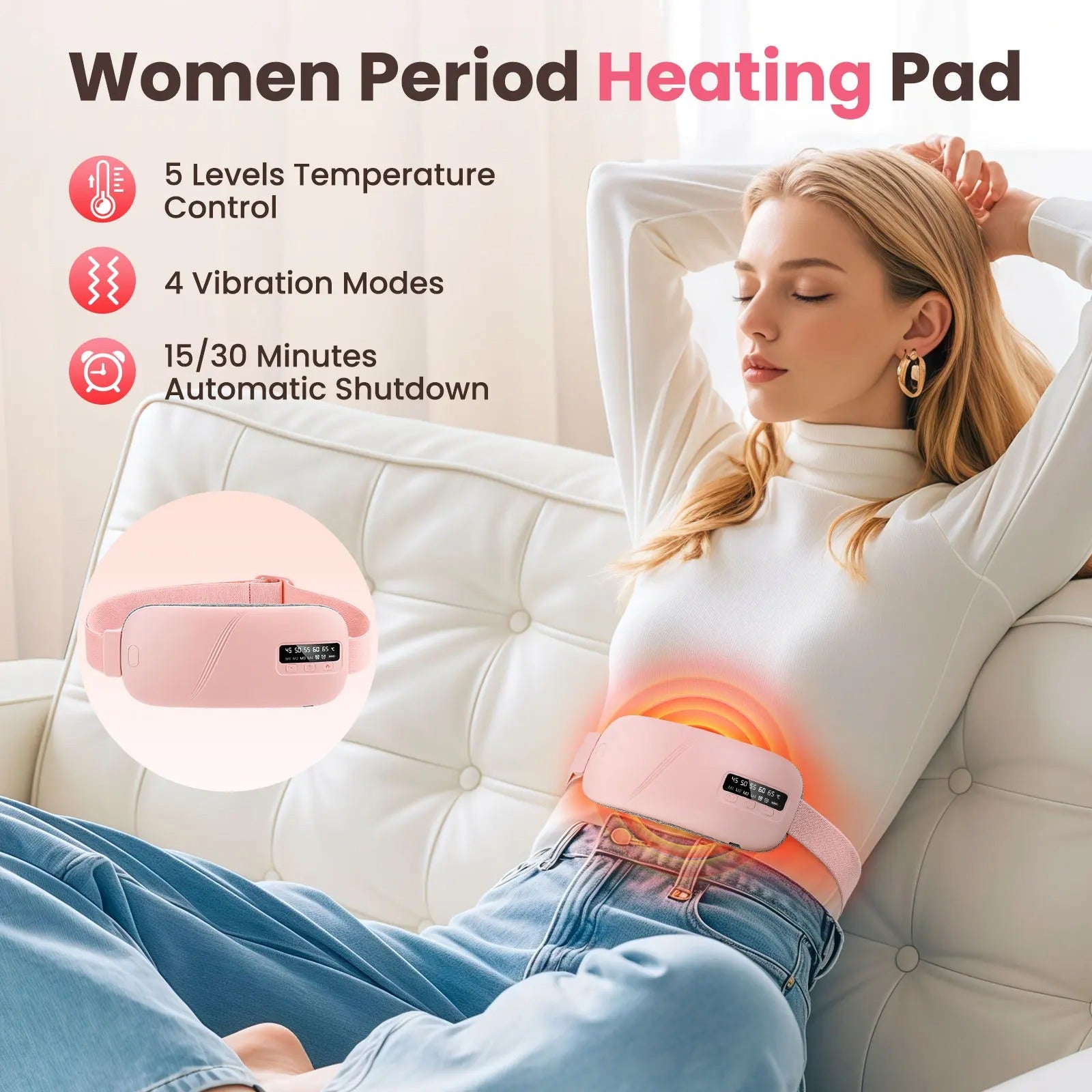Portable heating belt for period cramps — view 7