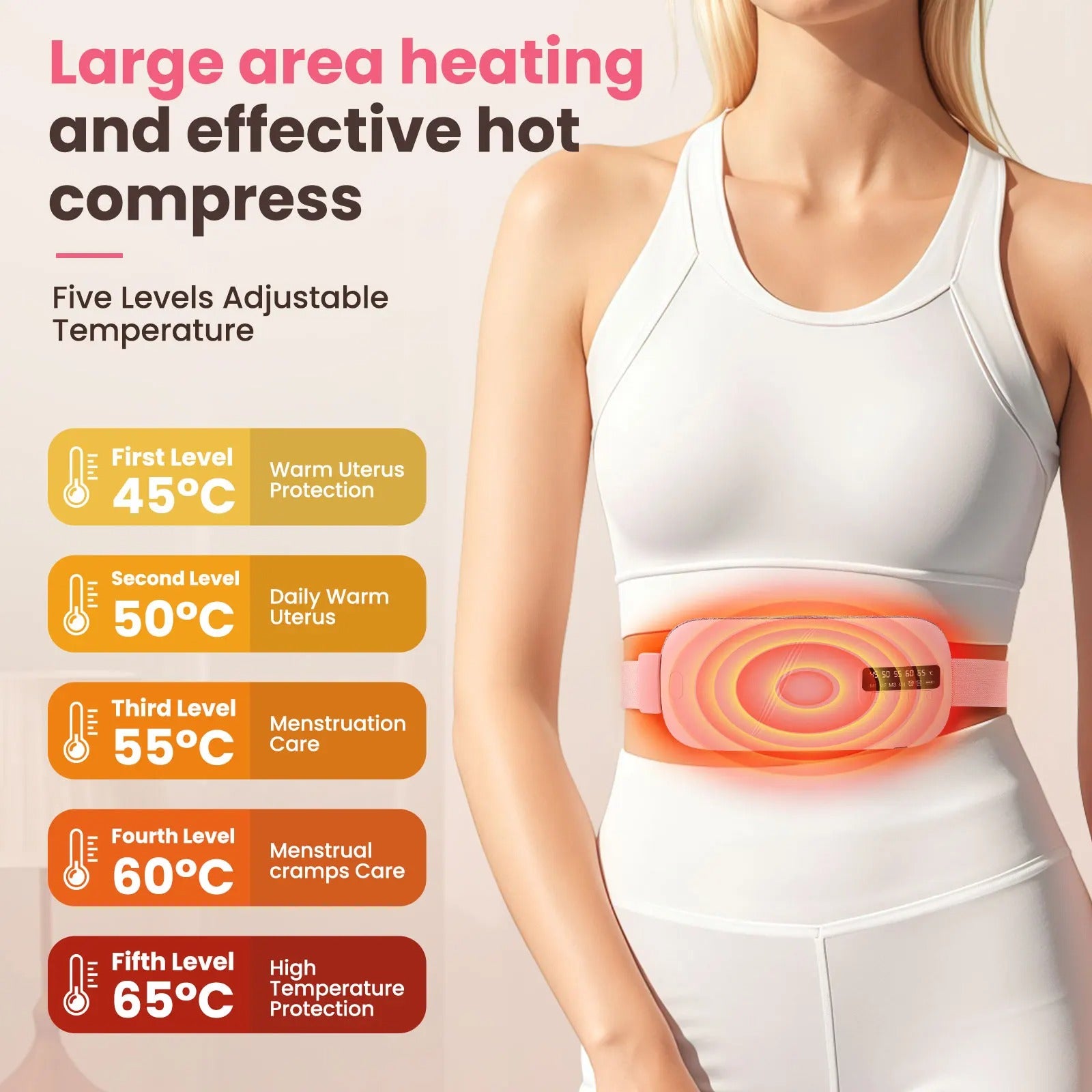Portable heating belt for period cramps — view 4