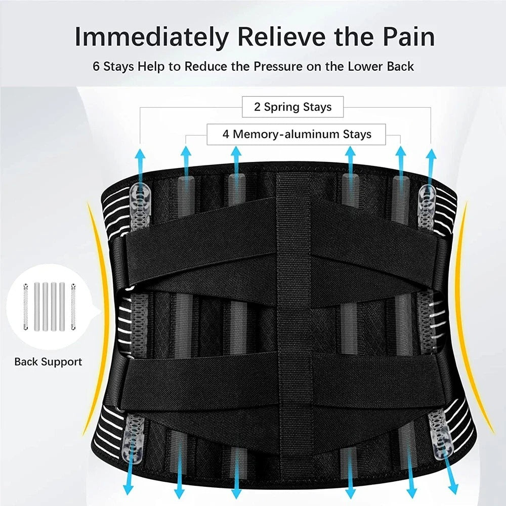 Lumbar support pain relief brace — view 4
