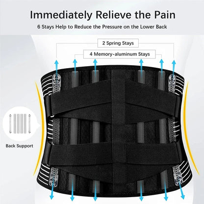 Lumbar support pain relief brace — view 4